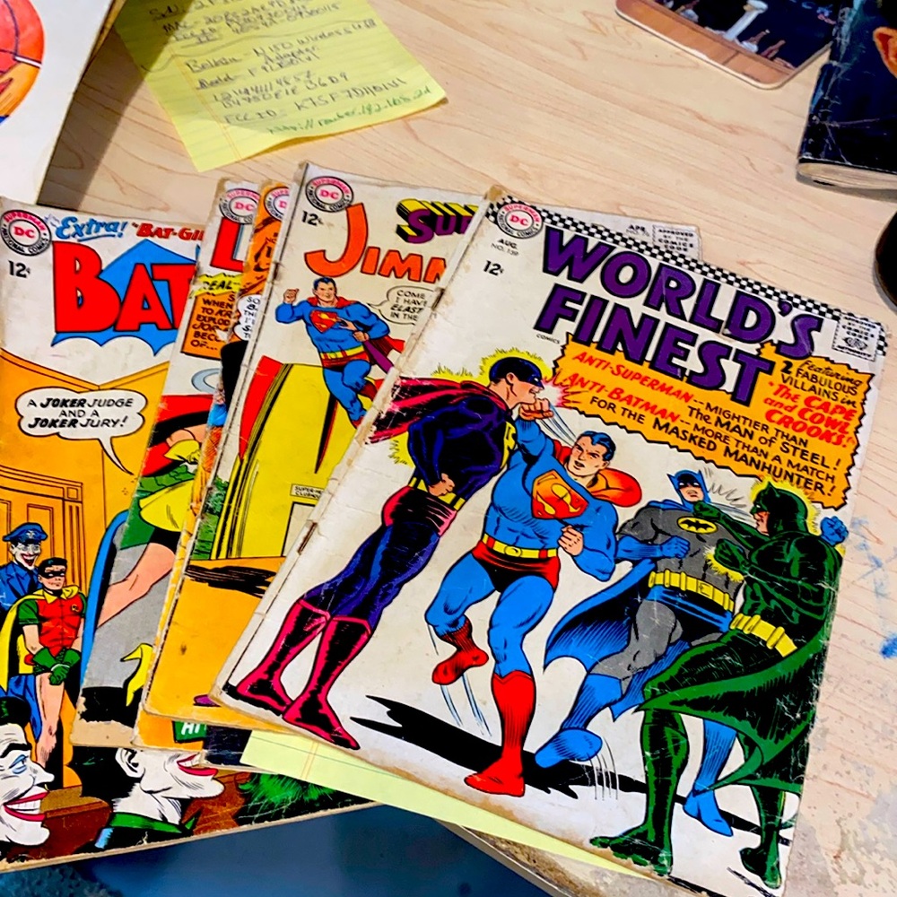 6 Old Comics Batman and Superman